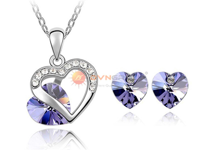 Rhodium Plated | Hearts Pendant Sets